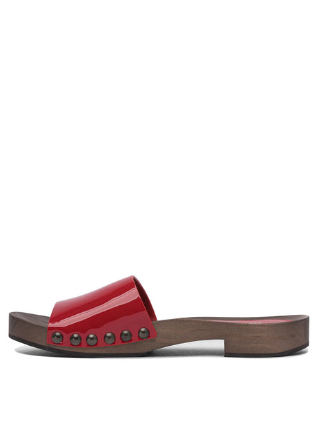 Miu Miu Patent leather clogs 30mm - Red