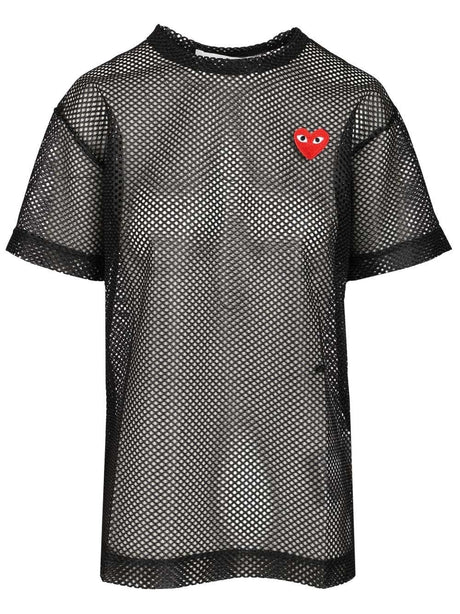 Comme Des Garcons Play Mesh T-Shirt - Black