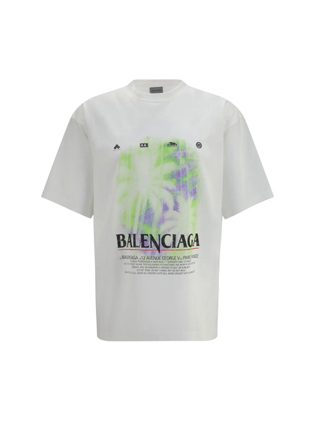 Balenciaga Printed cotton T-shirt - Full White