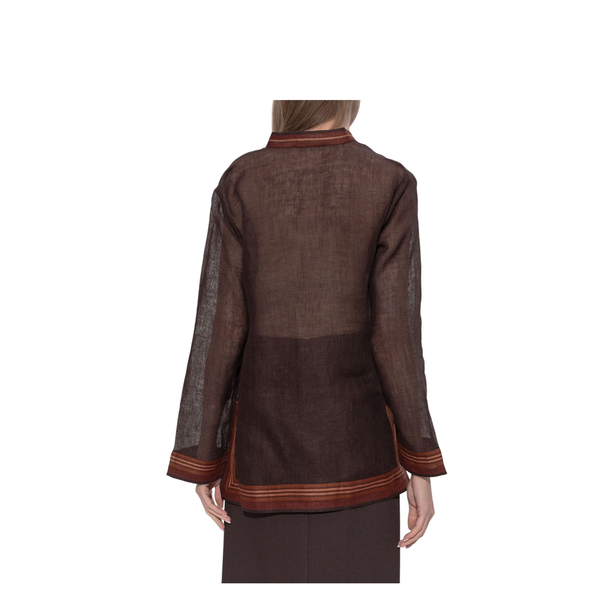 Brown Linen Blouse