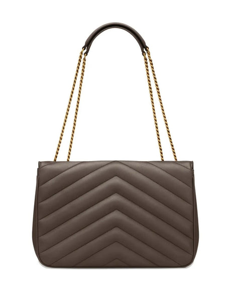 Saint Laurent Loulou Large Matelassé Lambskin Shoulder Bag - Urban Grey