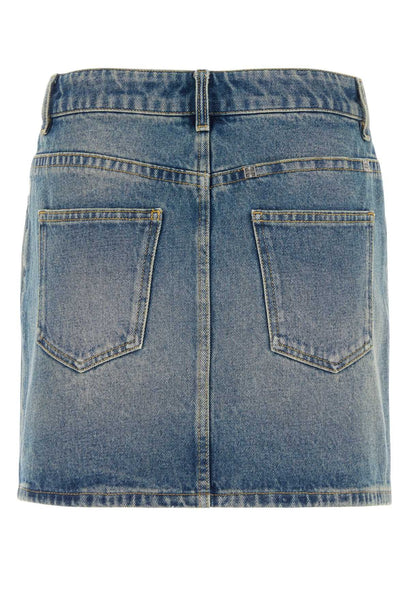 Denim Mini Skirt in Clear Blue