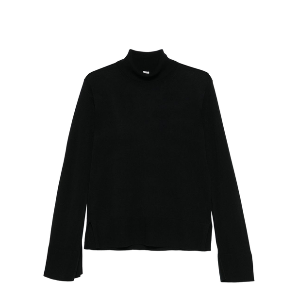 Slit Sleeve Turtleneck Black