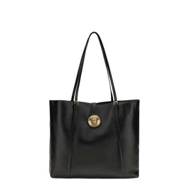 Medusa Medium Lambskin Tote Bag - Black