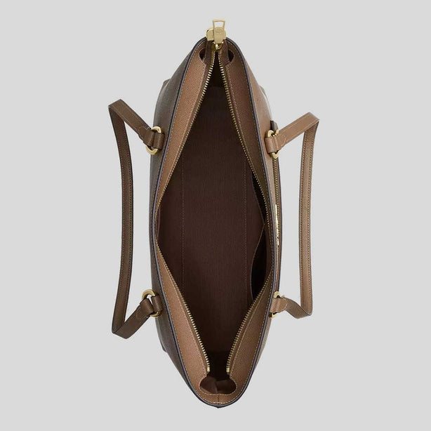 COACH Station Tote Bag In Crossgrain Leather Dark Stone RS-CCD71