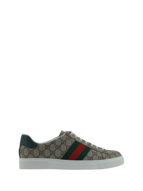 Gucci GG Supreme Sneakers - Bei-Ebony/Vrv/Green