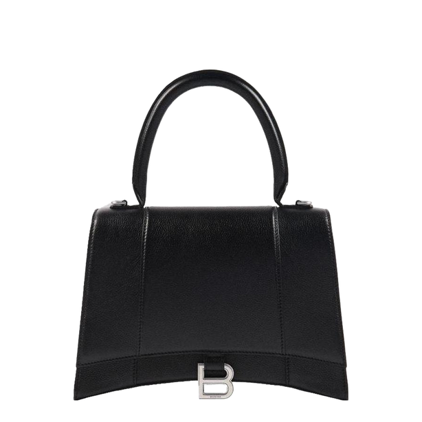 Hourglass Medium Calfskin Shoulder Bag - Black