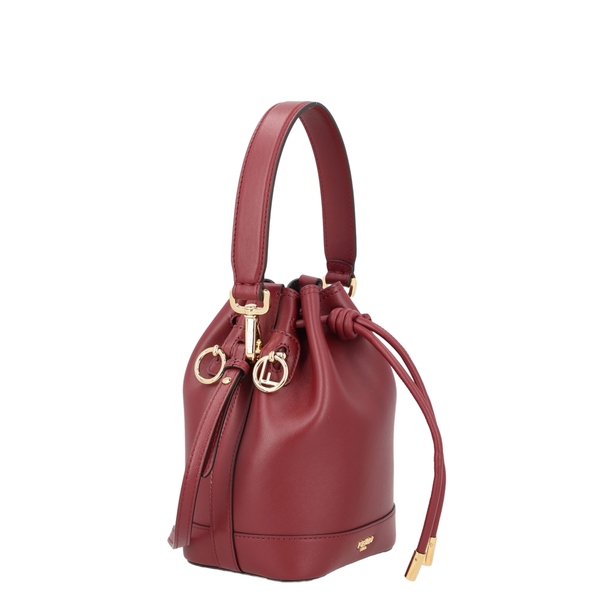 Fendi Mon Tresor Mini Bucket Bag in Carmine Red Calf Leather