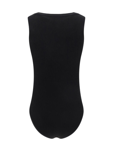 AlaïA Ribbed design Bodysuit - Noir Alaia