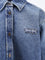 Miu Miu Denim shirt with Logo Patch - Bleu