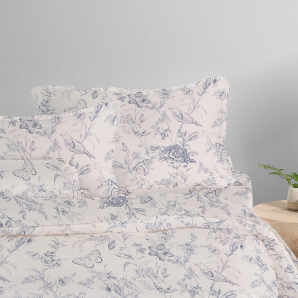 Cool Bamboo Belle Toile Printed Bed Sheet Set Hotel Collection by Robinsons