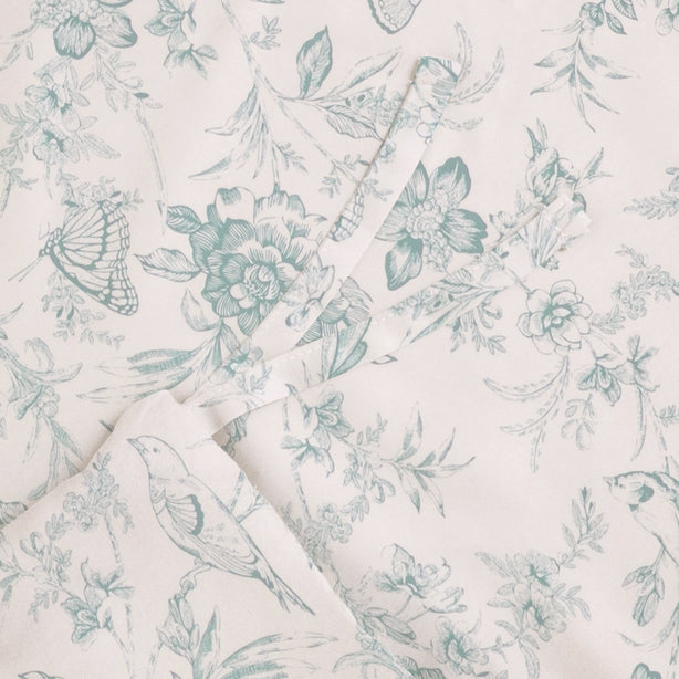 Cool Bamboo Belle Toile Printed Bed Sheet Set Misty Blue - Hotel Collection by Robinsons