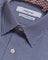 Coupe Cousu, Navy Houndstooth, Long Sleeve Shirt with Contrast Trim Fabric