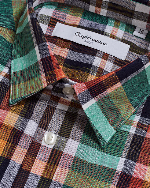 Coupe Cousu, Rainbow Checks, Short Sleeve Shirt
