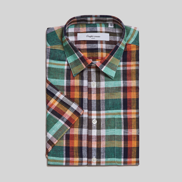 Coupe Cousu, Rainbow Checks, Short Sleeve Shirt