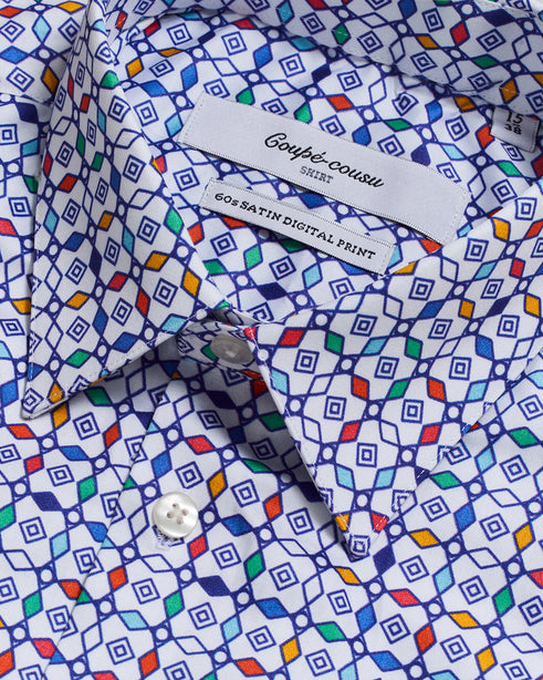 Coupe Cousu, Print, Short Sleeve Shirt