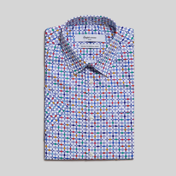 Coupe Cousu, Print, Short Sleeve Shirt