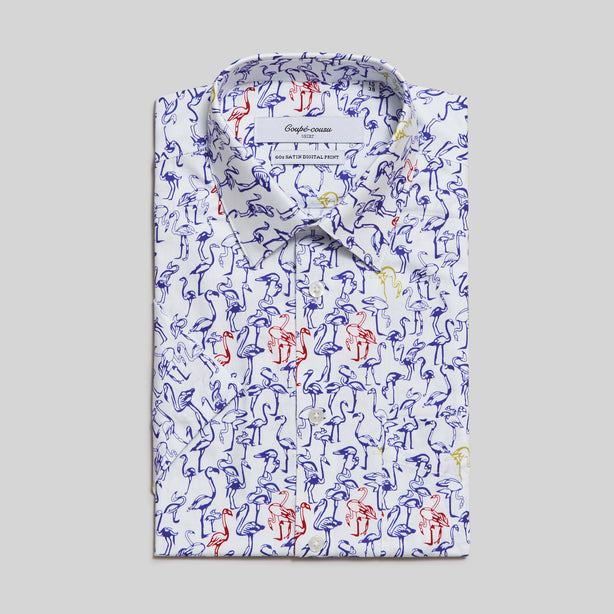 Coupe cousu, Print, Short Sleeve Shirt