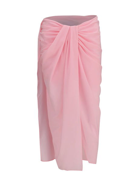 Jacquemus Pareo Skirt in stretch muslin - Light Pink