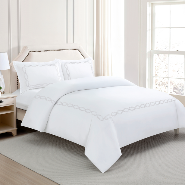 Charles Millen Singature Vouge Collection 100% Pima Cotton Bedlinen (White), Celestia