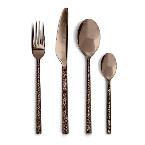 Charles Millen Signature Collection Aldo Antique Bronze Mirror Finished Stainless Steel Cutlery Set