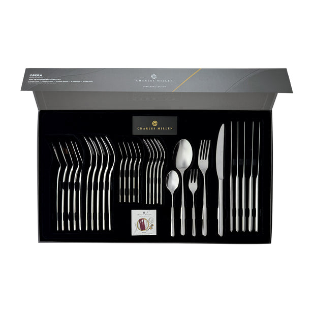 Charles Millen Signature Collection Opera Mirror Finished Stainless Steel Cutlery Set