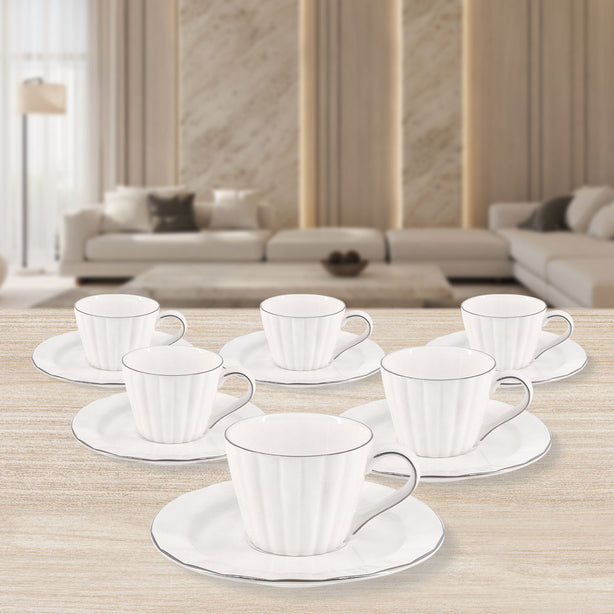 Charles Millen Signature Collection Oyster Espresso Cup & Saucer, Set Of 6