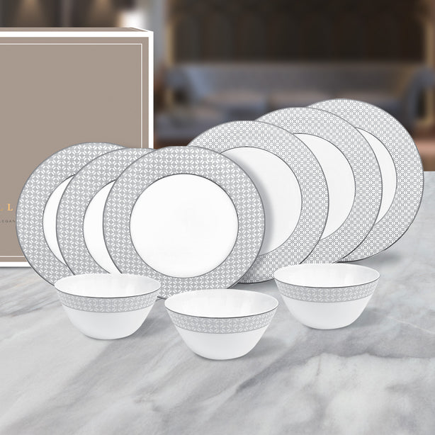 Charles Millen Signature Fine Bone China Collection Vogue Series Good for 6 Entrée Dining Set, Peace