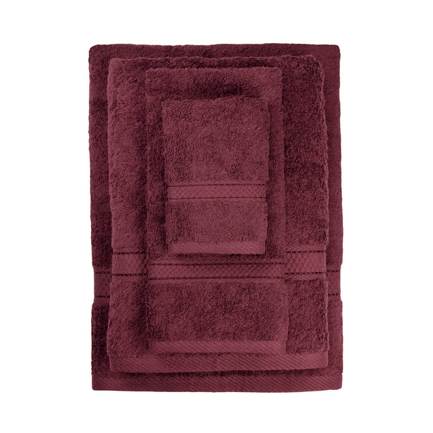 Charles Millen Suite Collection 100% Combed Cotton Classique Bath Linen, Burgandy