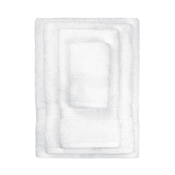 Charles Millen Suite Collection 100% Combed Cotton Classique Bath Linen, Bright White