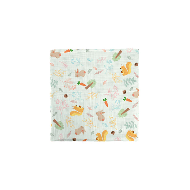 The Gang 100% Cotton 6-ply high density printed gauze Bath Linen, Squirrel