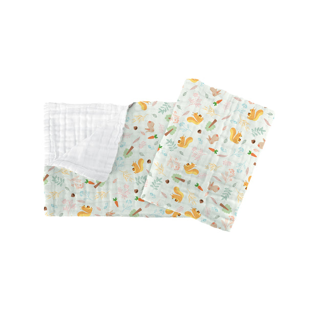 The Gang 100% Cotton 6-ply high density printed gauze Bath Linen, Squirrel