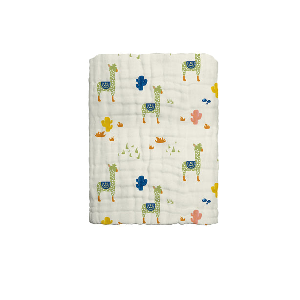 The Gang 100% Cotton 6-ply high density printed gauze Bath Linen, Alpaca