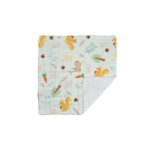 The Gang 100% Cotton 6-ply high density printed gauze Bath Linen, Squirrel