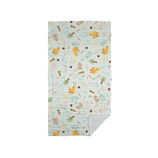 The Gang 100% Cotton 6-ply high density printed gauze Bath Linen, Squirrel