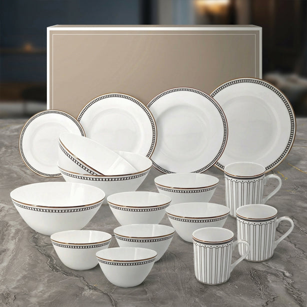 Charles Millen Signature Fine Bone China Collection Vogue Series Perfect 10 Dining Set, Ritz