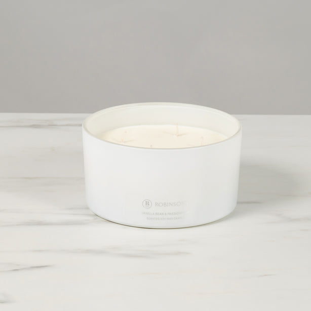 Soy Wax Candle Vanilla Bean & Passionfruit Extra Large 4 Wick (60+ hours burn time, 600gr) by Robinsons