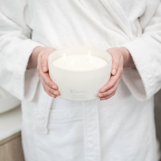 Soy Wax Candle French Pear Extra Large 4 Wick (60+ hours burn time, 600gr) by Robinsons
