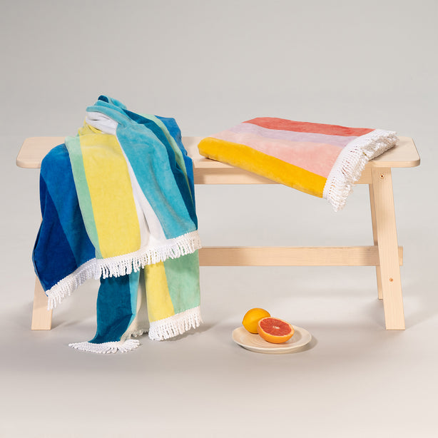 Luxury Designer Towel Azure Stripe Heritage Collection by Robinsons