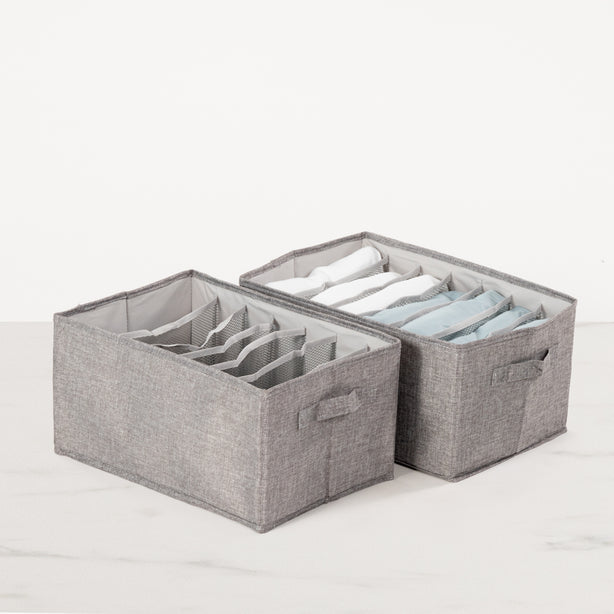 Drawer/Clothes Organiser Twin Pack (Wardrobe Storage Box) - Robinsons Exclusives