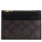 Coach Card Holder Wallet In Signature Canvas in Walnut/ Black CZ034