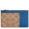 Coach Zip Card Case In Signature Canvas in Tan/ Pacific Bright Mineral CV764