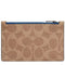Coach Zip Card Case In Signature Canvas in Tan/ Pacific Bright Mineral CV764