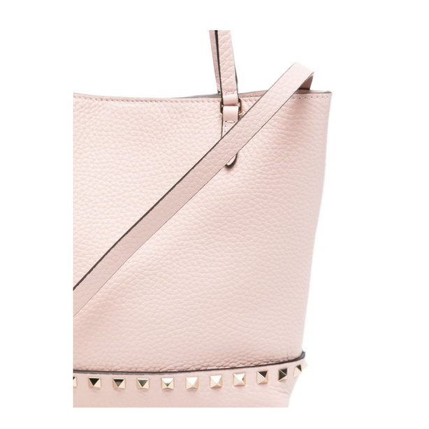Rockstud Small Calf Leather Tote - Poudre