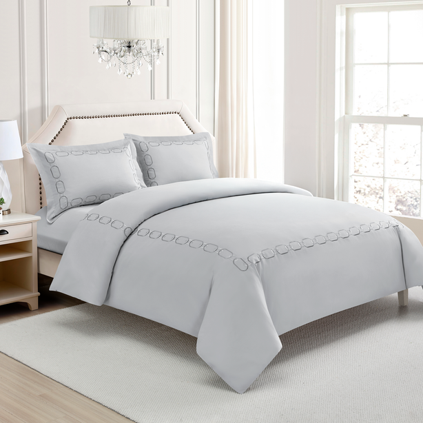 Charles Millen Singature Vouge Collection 100% Pima Cotton Bedlinen (Silver), Elaria