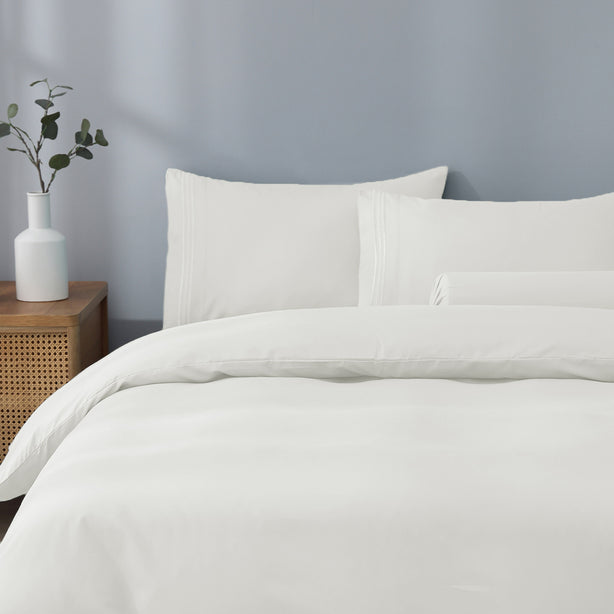 Robinsons Silky Soft Embroidered Microfibre Bed Sheet Set Core Collection