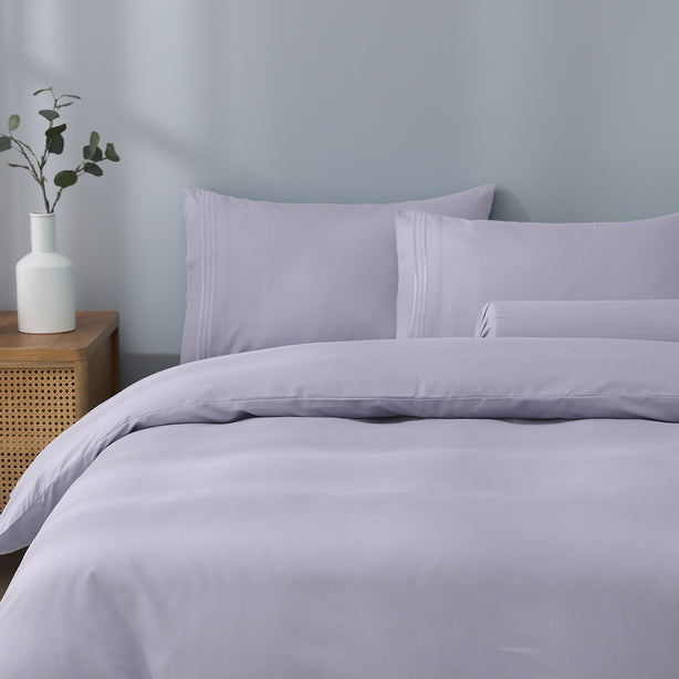 Robinsons Silky Soft Embroidered Microfibre Bed Sheet Set Core Collection