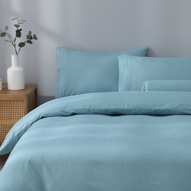 Robinsons Silky Soft Embroidered Microfibre Bed Sheet Set Core Collection