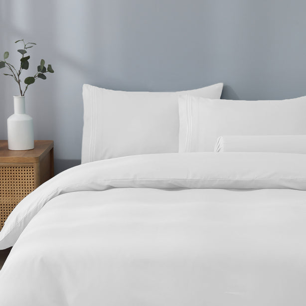 Robinsons Silky Soft Embroidered Microfibre Bed Sheet Set Core Collection