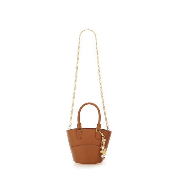 Leather Tote Bag With Charm